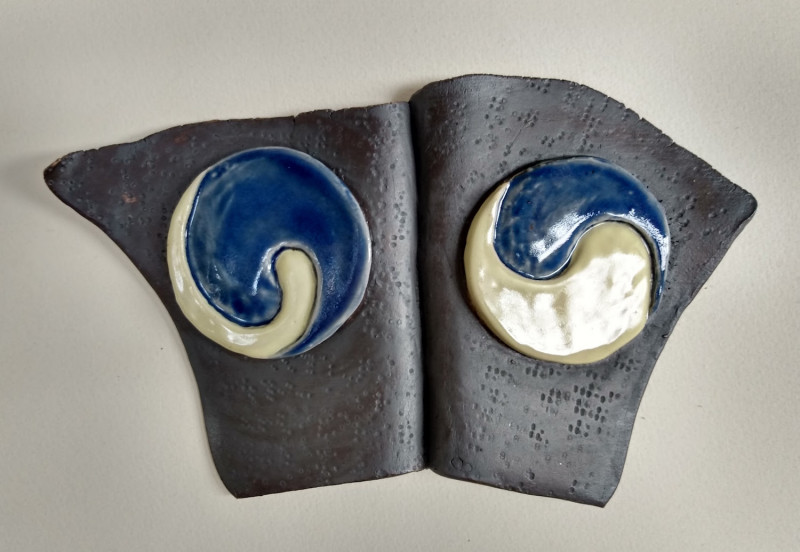 Dreamwork, Healing from shame, ceramic relief sculpture, wall hung, indoor, outdoor