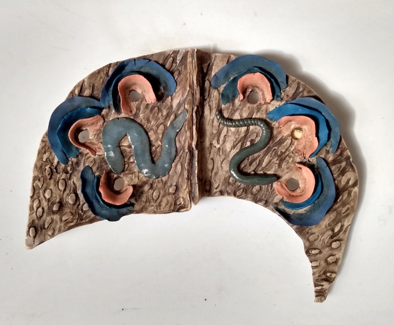 Depression / Choose Life, Dreamwork, Healing from shame, ceramic relief sculpture, wall hung, indoor, outdoor