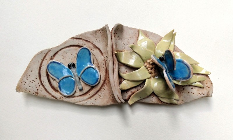 Self as Center of life / Self as Participant in life, Healing  from Shame, ceramic sulpture for wall